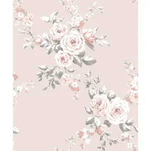 Blush Rose Pattern Background Wallpaper