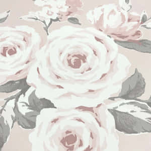 Blush Rose Pattern Textile Wallpaper