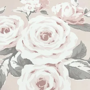 Blush Rose Pattern Textile Wallpaper