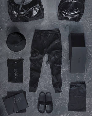 Blvck Paris Outfit Flatlay Wallpaper
