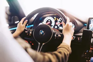 Bmw Luxury Car Steering Wheel Landscape Wallpaper