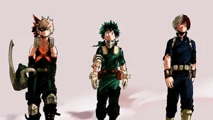 Bnha Bakugo, Midoriya, And Todoroki Wallpaper