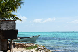 Boat In Venezuela's Ocean Wallpaper