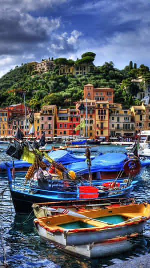 Boats On The Portofino Coast Wallpaper