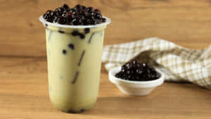 Boba Milk Teawith Tapioca Pearls Wallpaper