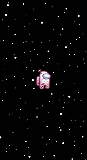 Boba Pink Among Us Space Wallpaper