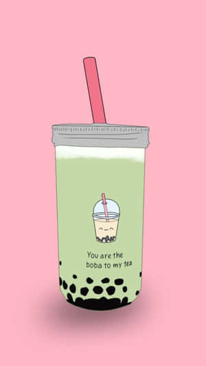 Boba Tea Love Aesthetic Wallpaper