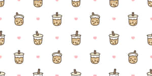 Boba Tea Pattern Wallpaper Wallpaper