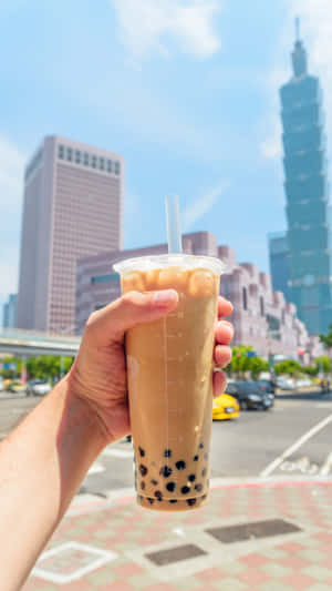 Boba Tea Urban Backdrop.jpg Wallpaper