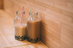 Boba Teain Glass Bottles Wallpaper