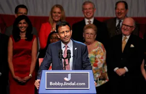 Bobby Jindal At A Campaign Event Wallpaper