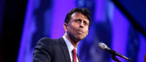 Bobby Jindal Speaking At A Public Engagement Wallpaper