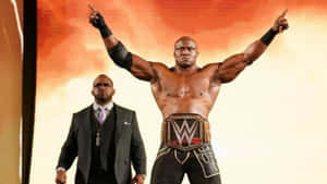 Bobby Lashley Proudly Displays His Championship Belt. Wallpaper
