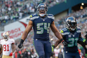 Bobby Wagner Celebratingon Field Wallpaper