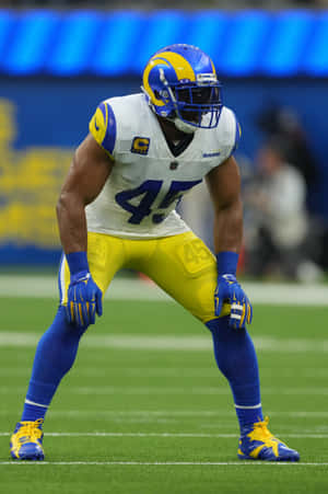 Bobby Wagner Los Angeles Rams Linebacker Ready Position Wallpaper