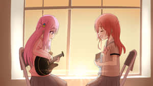 Bocchi The Rock Sunset Jam Session Wallpaper