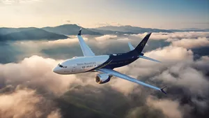 Boeing 737 Flying Above Clouds Wallpaper
