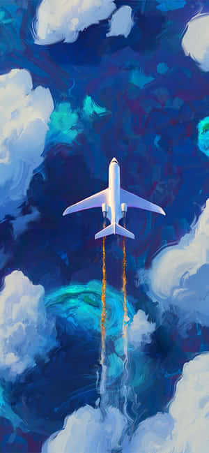 Boeing Airplane Ascending Through Clouds Wallpaper