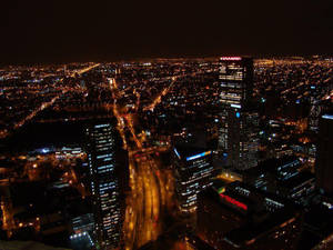 Bogota Colombia With Brilliant Streetlights Wallpaper