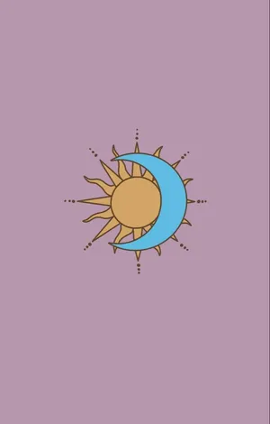 Bohemian Sun Moon Illustration Wallpaper