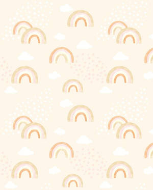 Boho Iphone With Bohemian Rainbows, Clouds, And Flecks Wallpaper