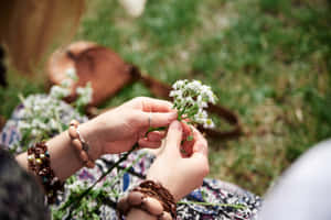 Boho Style Flower Crafting Wallpaper