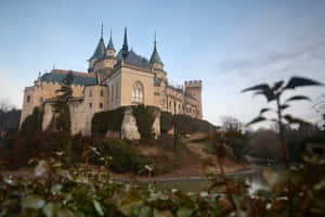 Bojnice Castle From Below With Plants Wallpaper