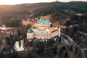 Bojnice Castle Surrounded By Dark Forest Wallpaper