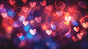 Bokeh Hearts Background Wallpaper