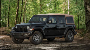 Bold And Ready: The Black Jeep Suv Wallpaper