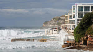 Bondi_ Beach_ Waves_ Crashing_ Near_ Icebergs_ Pool.jpg Wallpaper