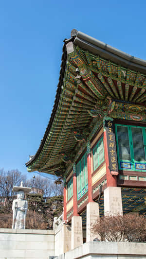 Bongeunsa_ Temple_ Architecture_and_ Statue Wallpaper