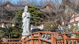 Bongeunsa Temple Statueand Architecture Wallpaper