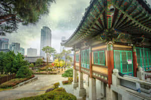 Bongeunsa Temple Traditional Meets Modern Seoul Wallpaper