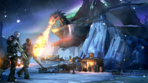 Borderlands2 Winter Combat Scene Wallpaper