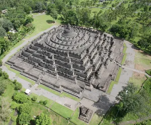 Borobudur Temple Aerial View Wallpaper