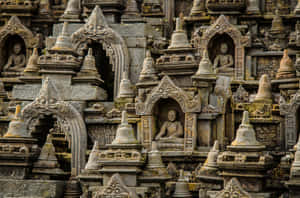 Borobudur Temple Many Buddha Statues Wallpaper