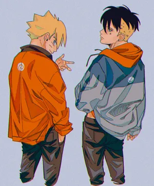 Boruto And Kawaki In An Intense Battle Wallpaper