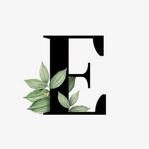 Botanical Letter E Art Wallpaper