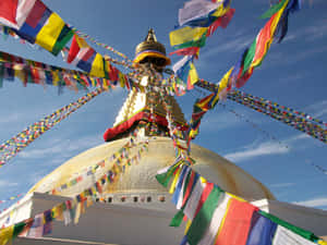 Boudhanath Stupa Prayer Flags Close-up Wallpaper