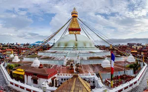 Boudhanath Stupa Wide Angle Wallpaper