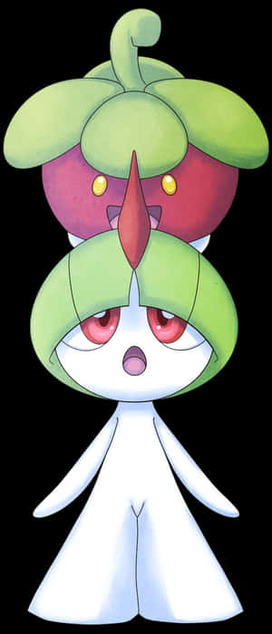Bounsweet On Top Of Ralts Wallpaper