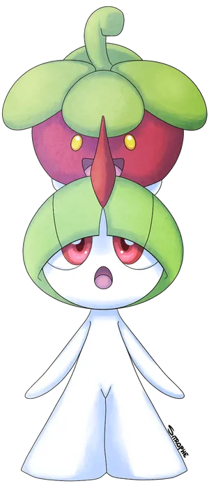 Bounsweet On Top Of Ralts Wallpaper