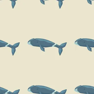 Bowhead Whale Pattern Wallpaper Wallpaper