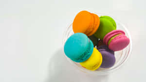 Bowl Of Yummy Macaroons Wallpaper