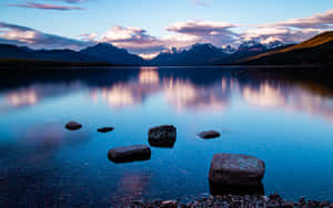 Bowman Lake View Glacier National Park Wallpaper