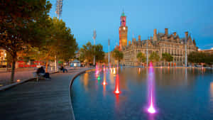 Bradford City Hall Dusk View Wallpaper