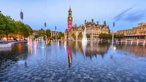 Bradford City Halland Centenary Squareat Dusk Wallpaper