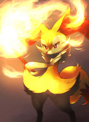 Braixen Fire Spin Artwork Wallpaper