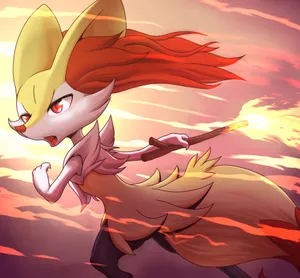 Braixen Fire Spin Attack Wallpaper